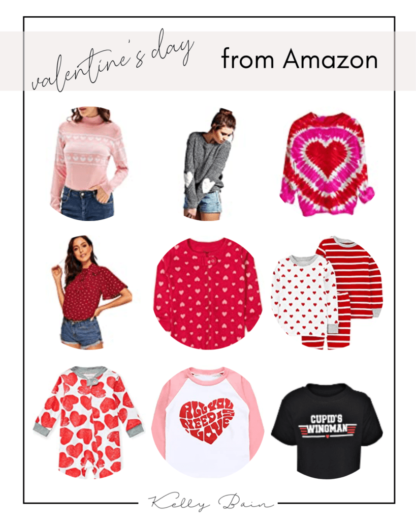 Valentine's Day finds  tops and pjs from Amazon